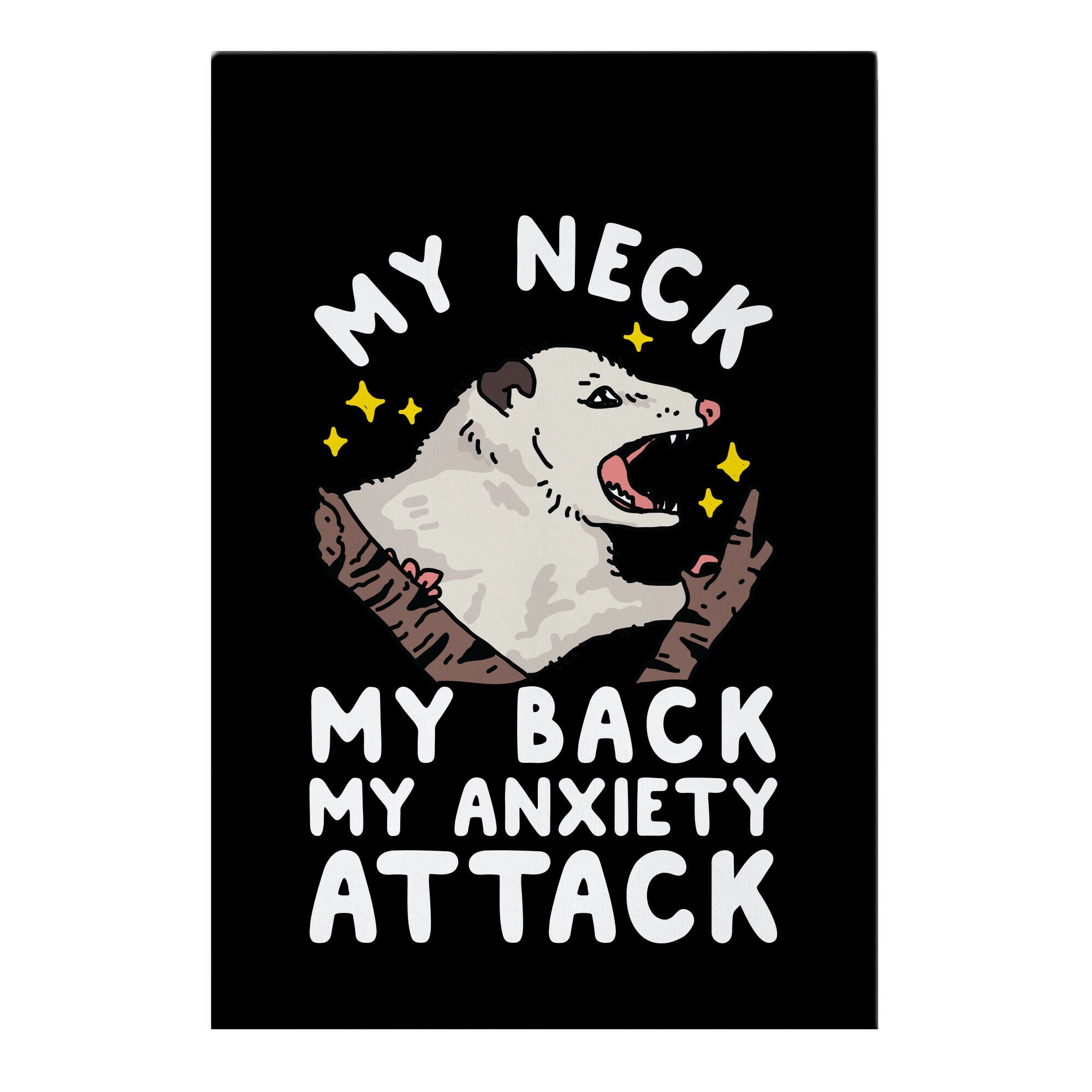 My Neck My Back My Anxiety Attack Opossum Garden Flag